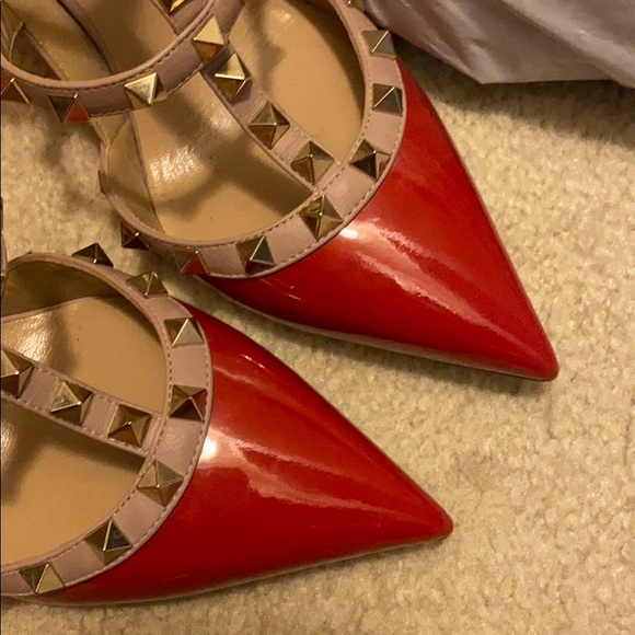 Red patent rockstud Valentino - Picture 5 of 6